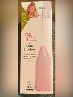 Paris Hilton Pink Milk Frother for Coffee in Pink Shimmer